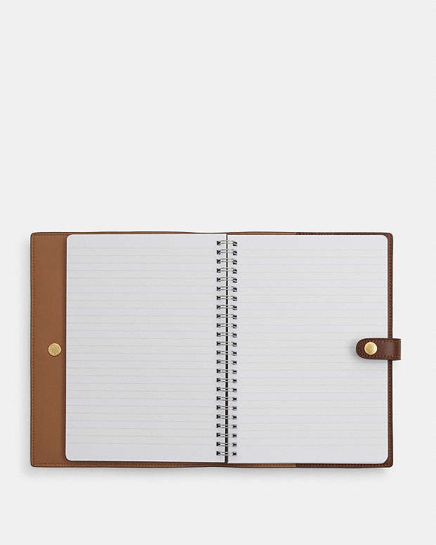 Coach Notebook In Signature Canvas Signature Canvas-Gold-Tan-Brown