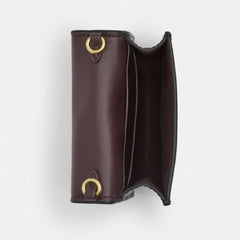 Coach Mini Wallet On A Chain In Signature Canvas Gold Walnut Black