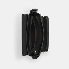 Coach Sullivan Flap Crossbody Bag In Signature Canvas Gunmetal Charcoal Black