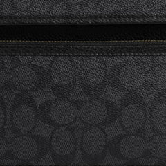 Coach Sullivan Flap Crossbody Bag In Signature Canvas Gunmetal Charcoal Black