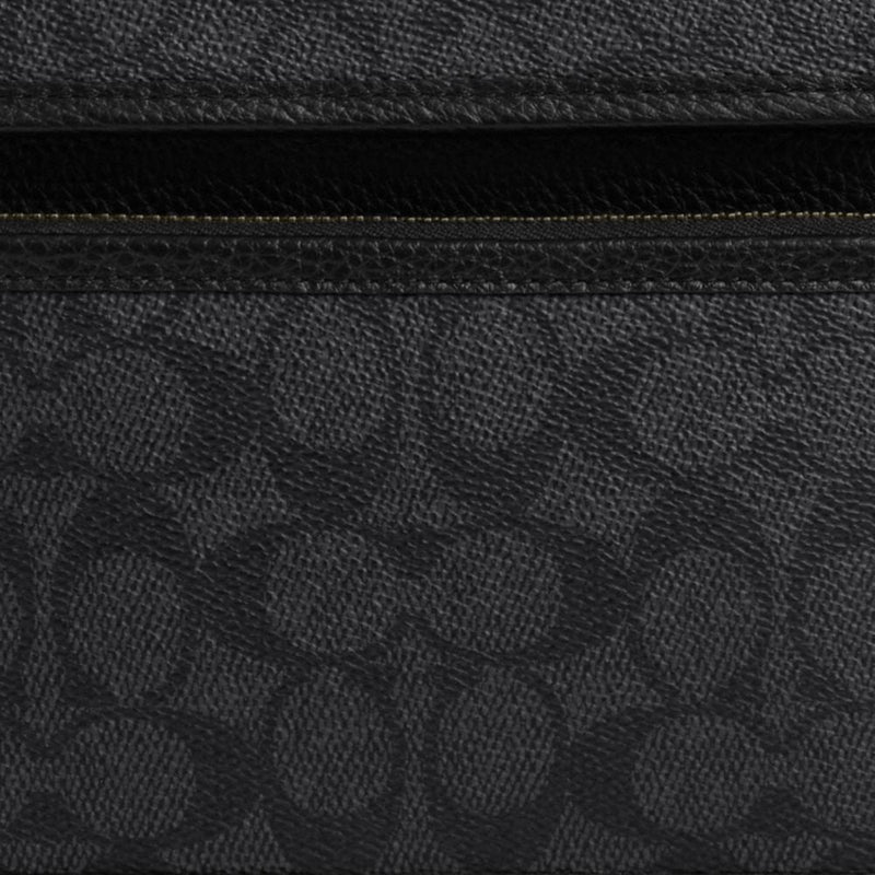 Coach Sullivan Flap Crossbody Bag In Signature Canvas Gunmetal Charcoal Black