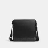 Coach Houston Map Bag In Signature Canvas Gunmetal Charcoal Black
