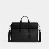 Coach Sullivan Portfolio Brief In Signature Canvas Gunmetal Charcoal Black