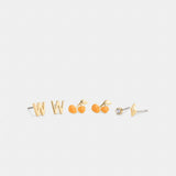 Coach W Initial Stud Earrings Set Gold Orange