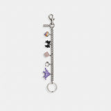 Coach Motif Chain Bag Charm Silver Multi