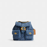 Coach Tabby Backpack With Quilting Brass Indigo