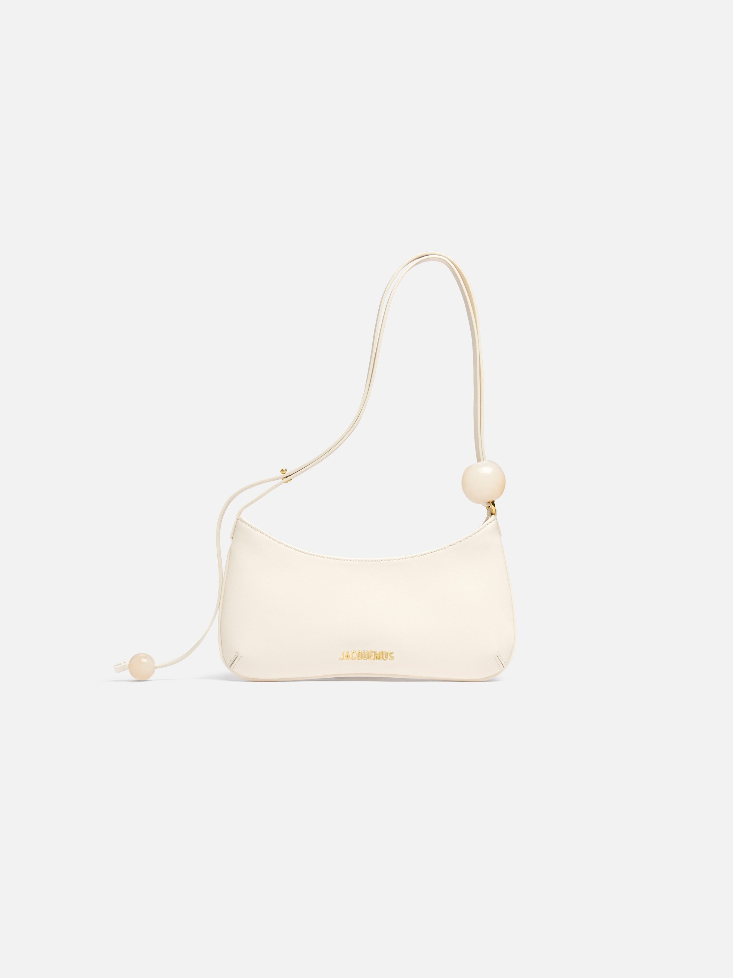 Jacquemus The Bisou Perle Smooth Leather Structured Shoulder Bag Ivory