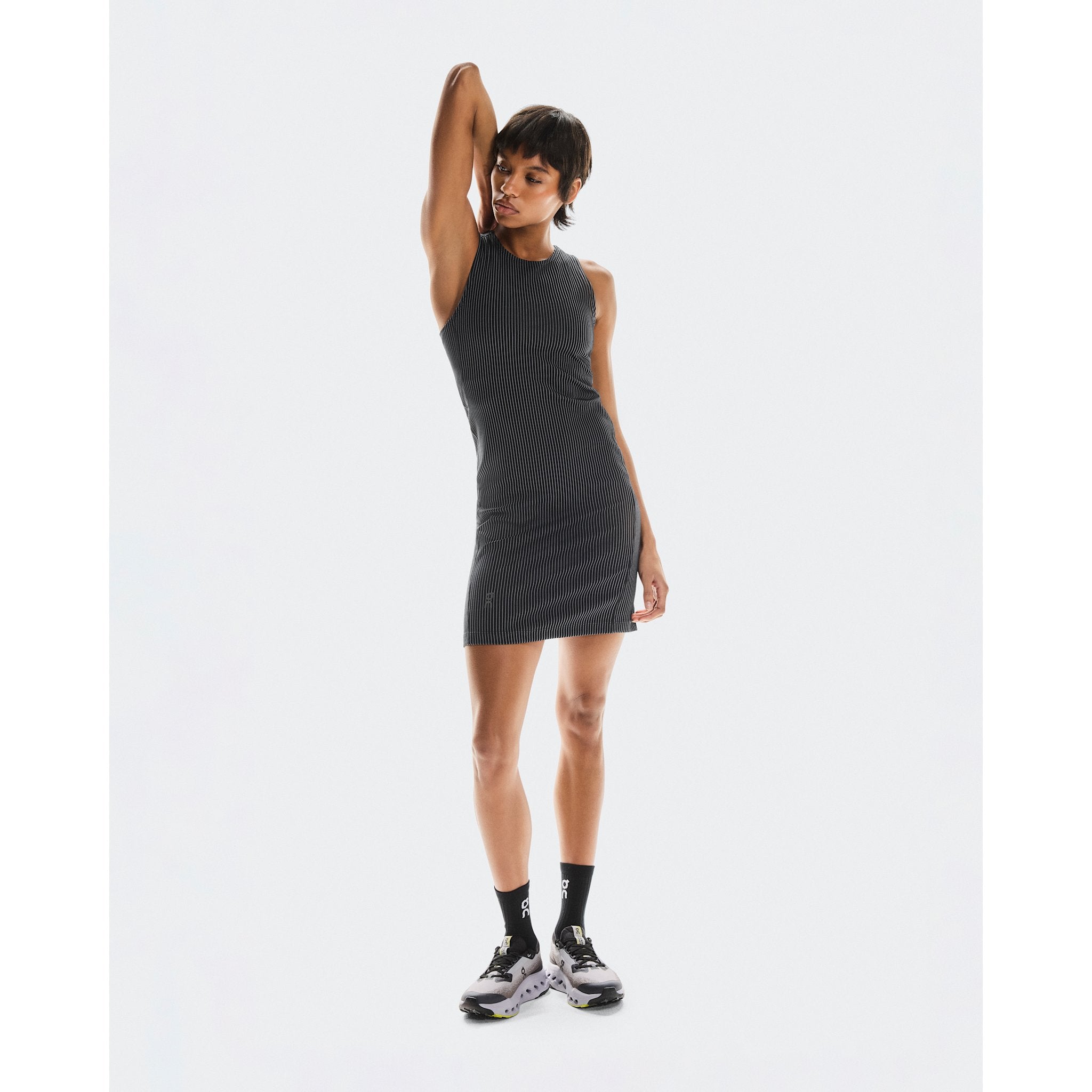 On All-Day Ribbed Dress Black | Rock