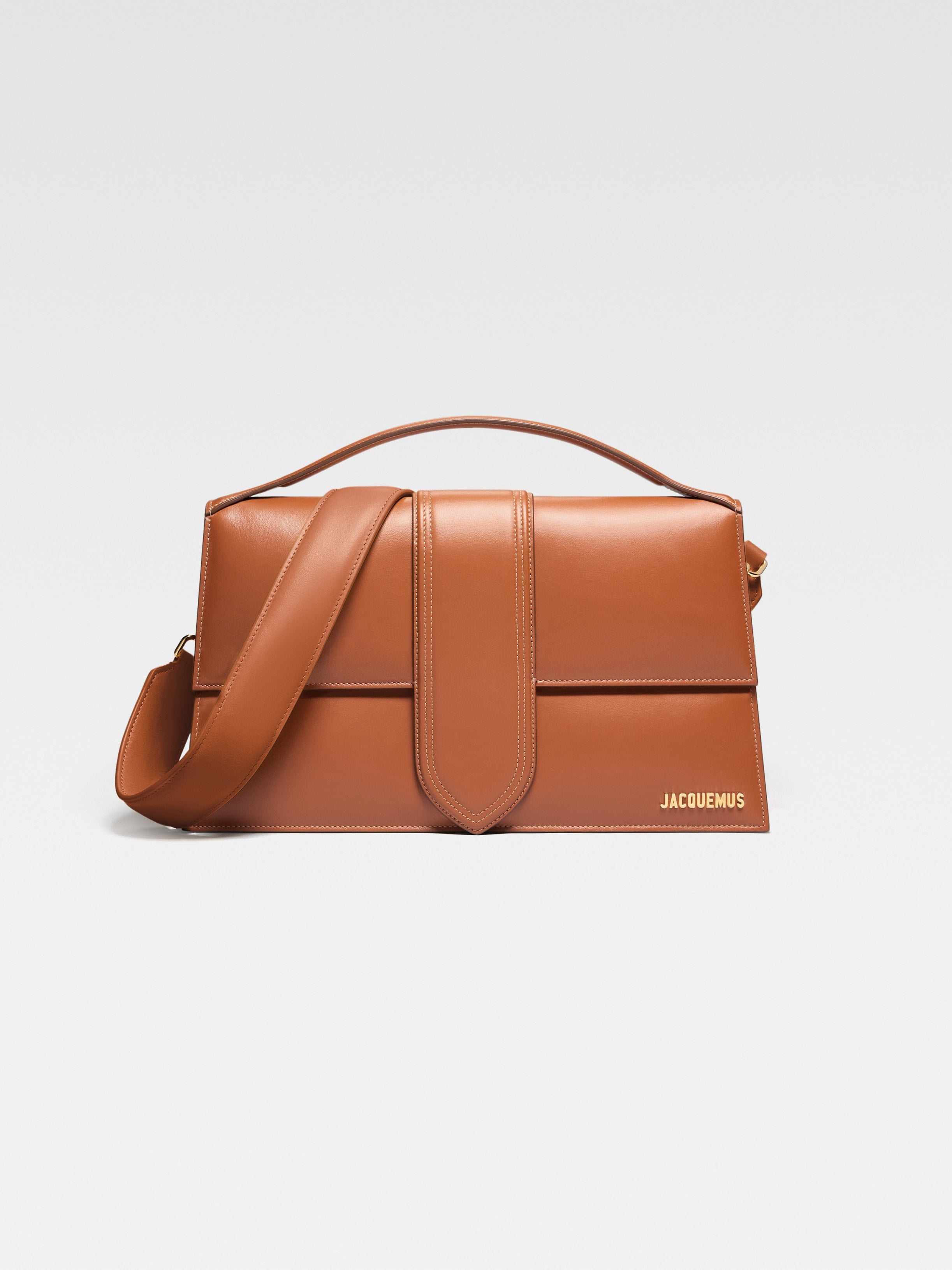 Jacquemus The Bambinou Smooth Leather Structured Bag Light Brown