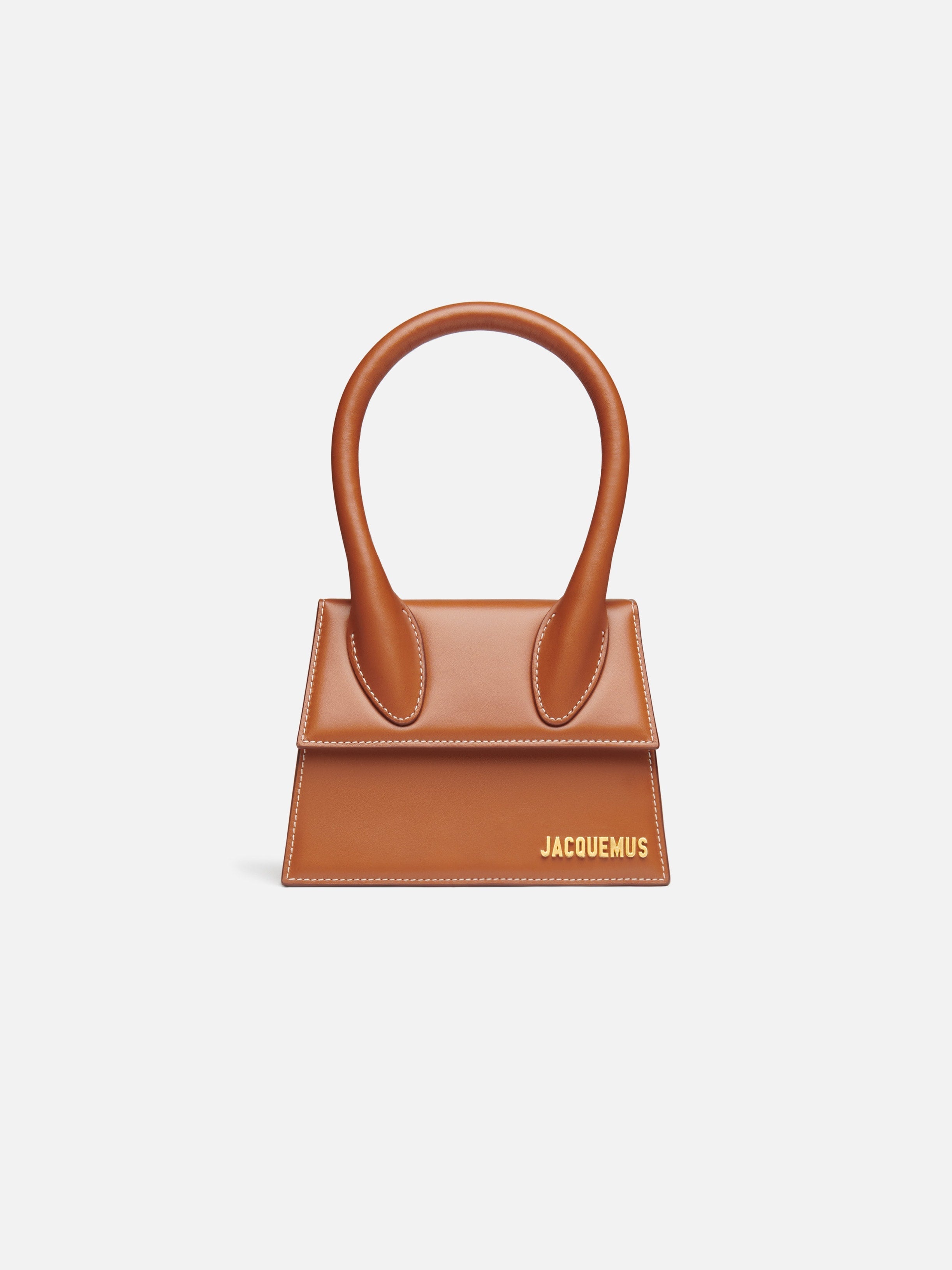 Jacquemus The Medium Chiquito Smooth Leather Structured Bag Light Brown