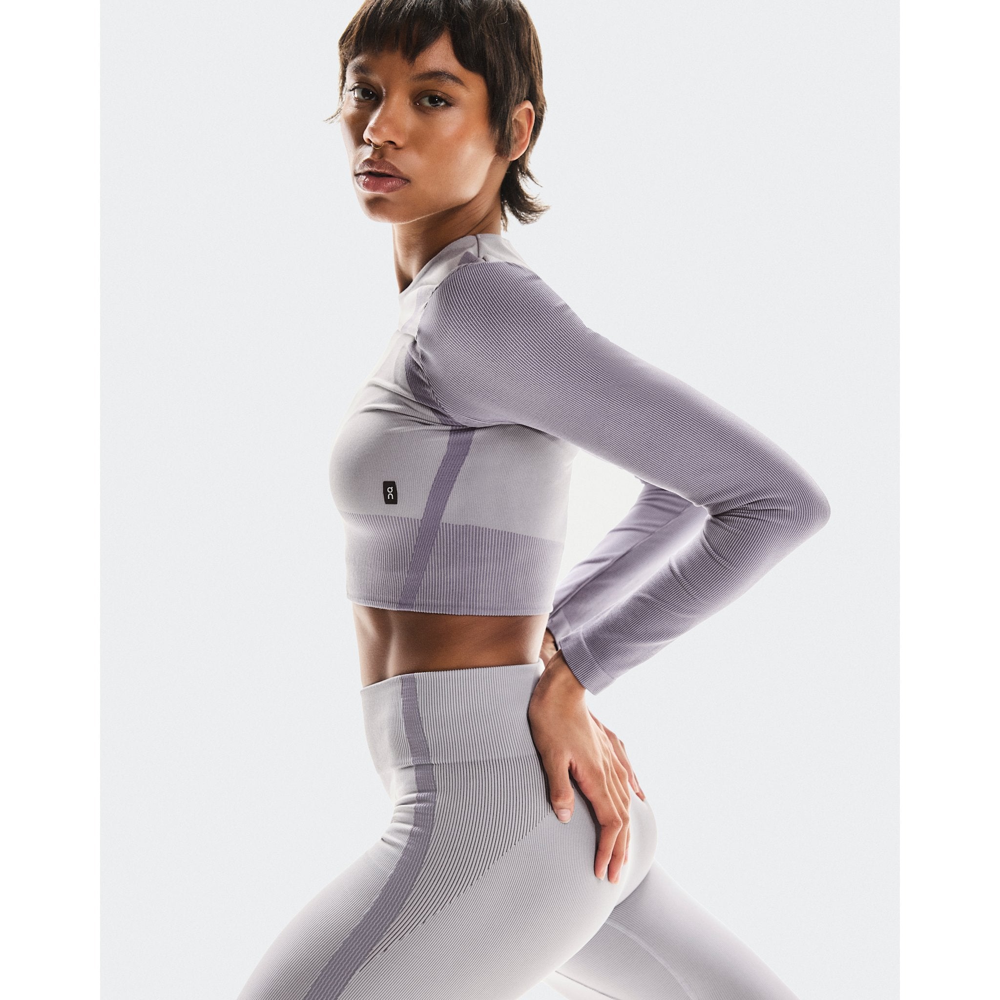 On Studio Knit Long-T Crop Lilac | Cosmos