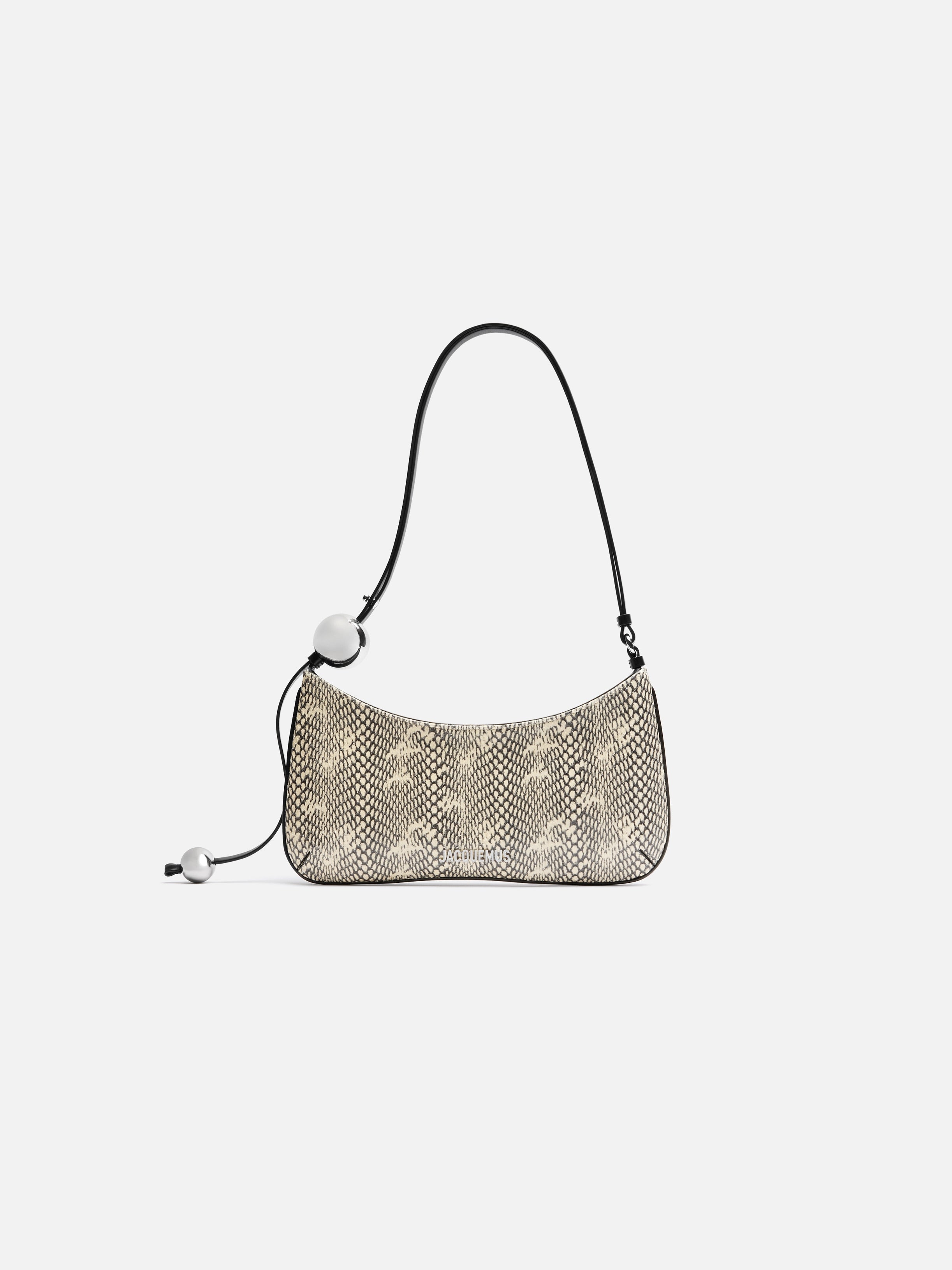 Jacquemus The Bisou Perle Beaded Shoulder Bag Beige
