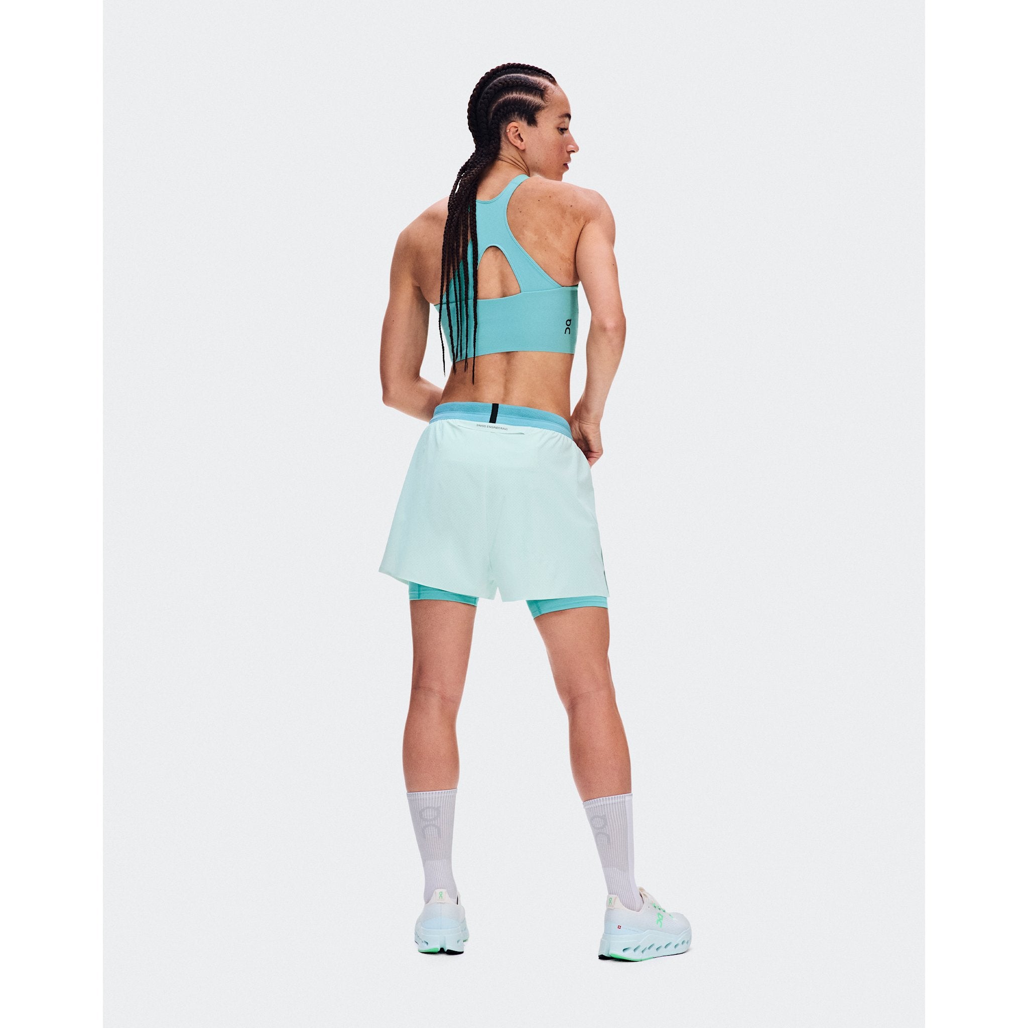 On 3" Performance 2/1 Shorts Flurry | Aquamarine