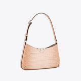 Tory Burch Eleanor Croc Embossed Slim Shoulder Bag Pale Blush