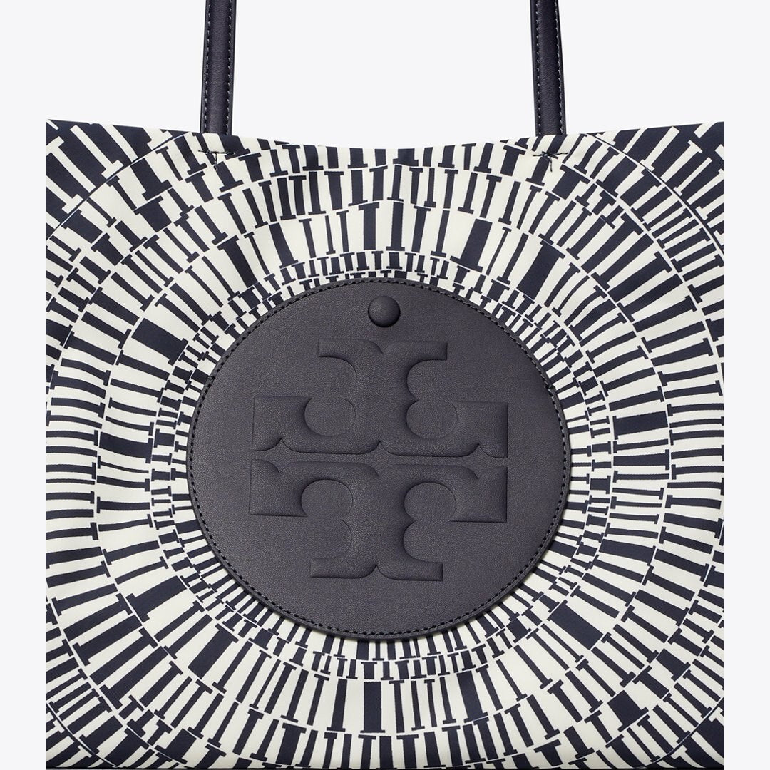 Tory Burch Ella Printed Small Tote Navy Circle