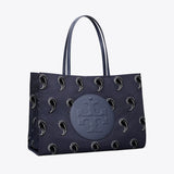 Tory Burch Ella Printed Tote Medium Navy Pajama Print