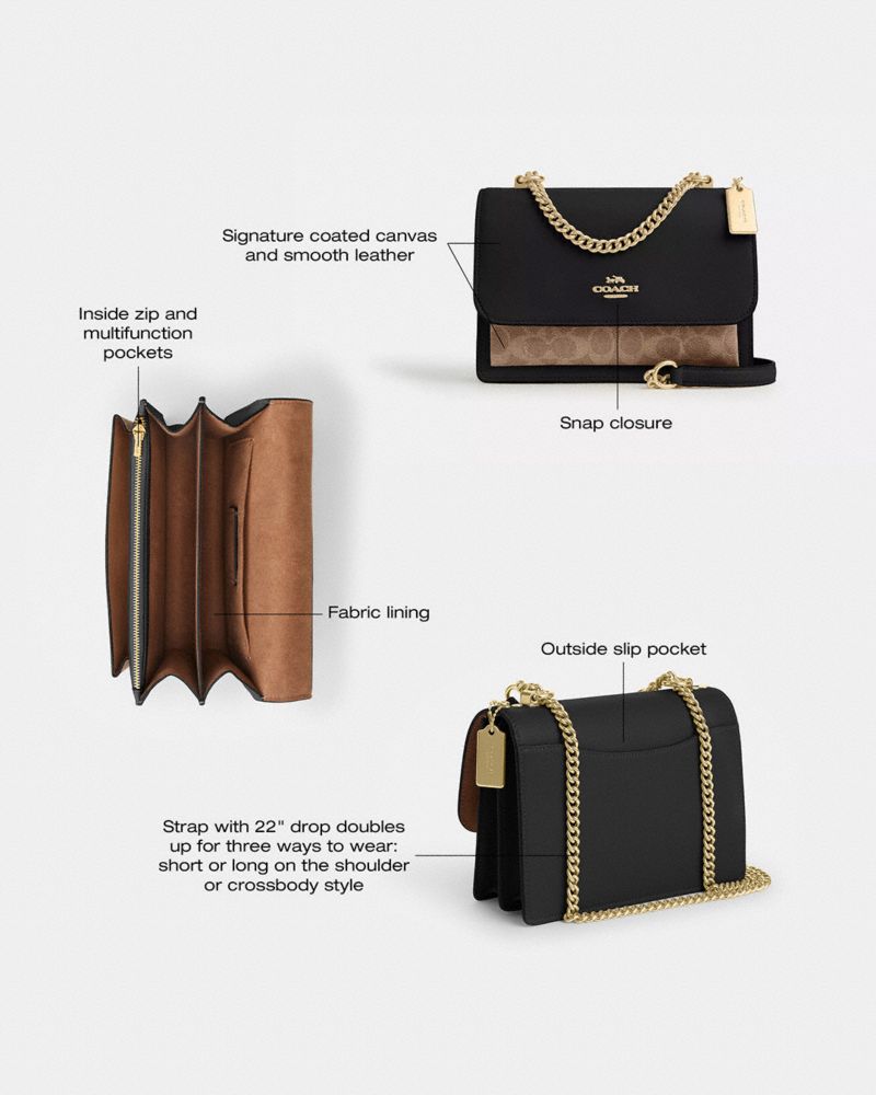 Coach Klare Crossbody Bag In Signature Canvas Gold Tan Black Multi