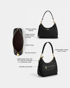 Coach Teri Hobo Bag Gold Black