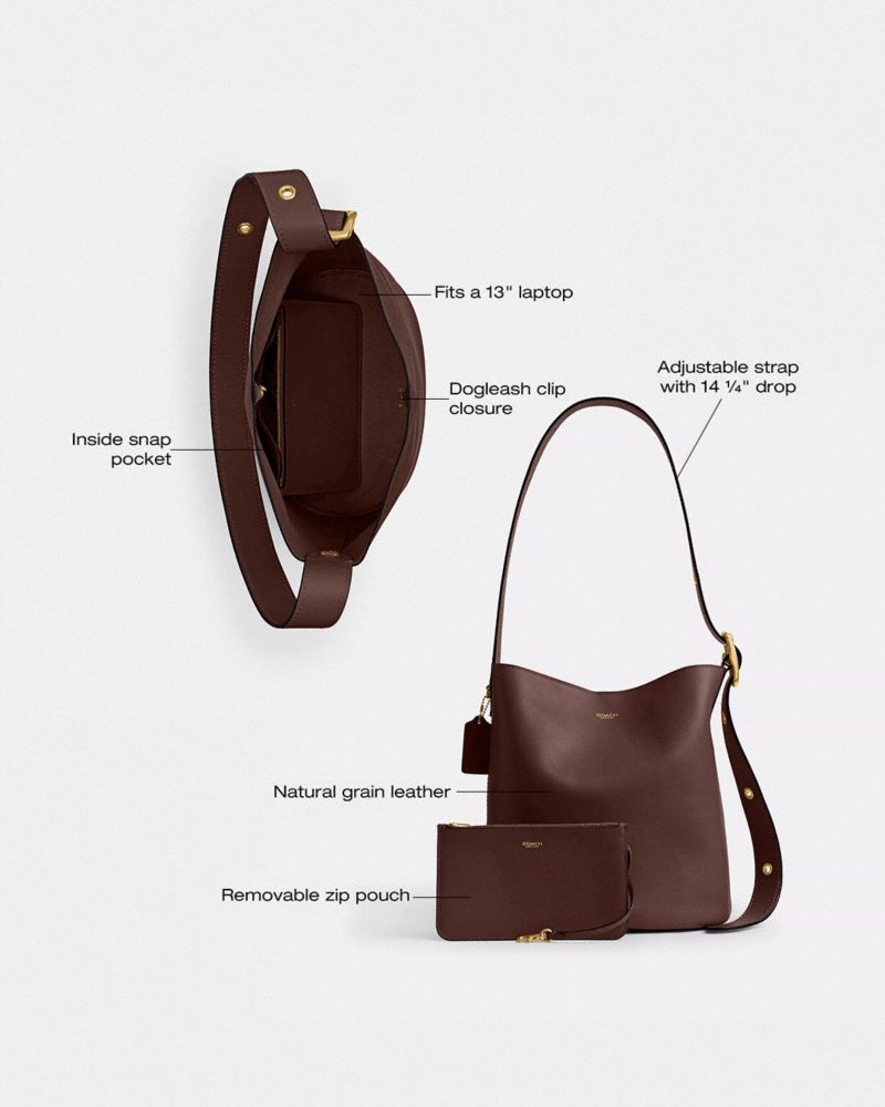Coach Bleecker Bucket Bag Brass Maple