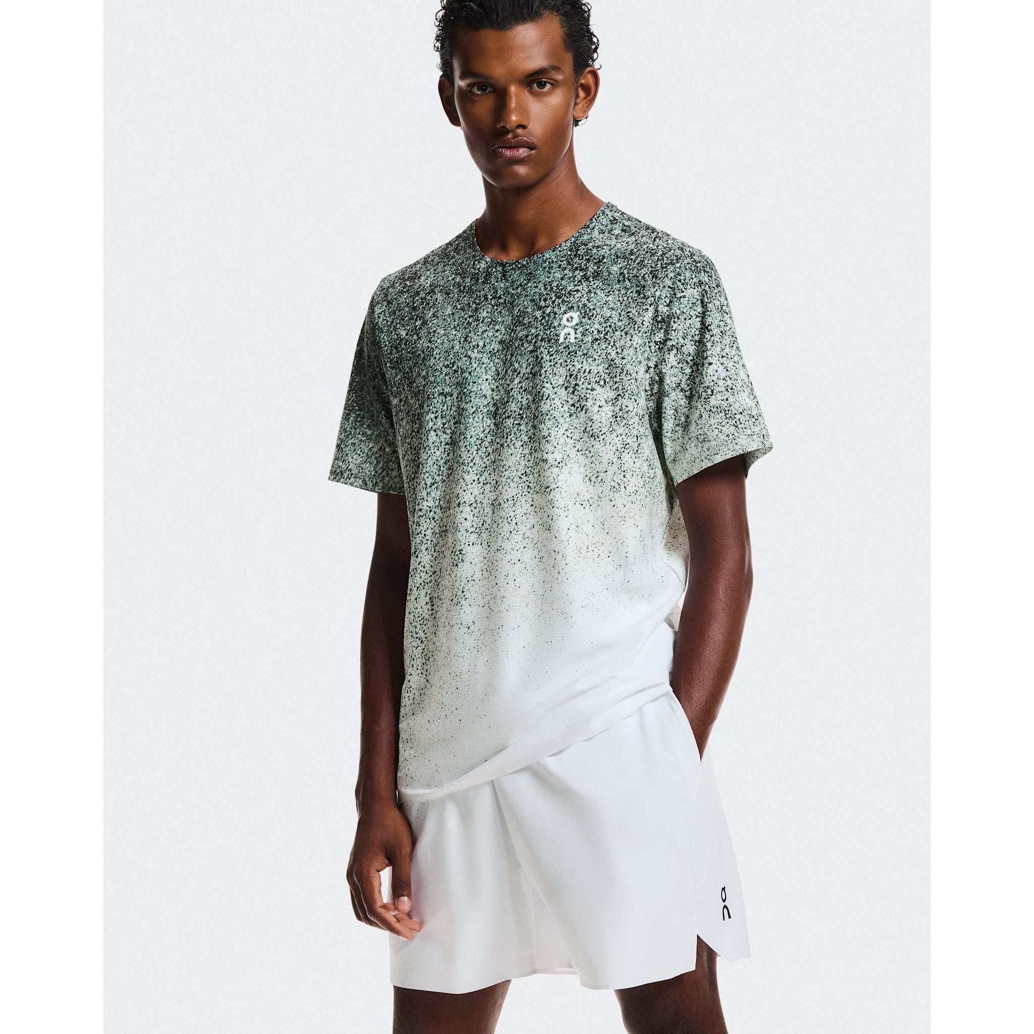 On 5" Court Shorts Fade Mineral | White