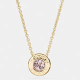 Coach Open Circle Stone Necklace Gold