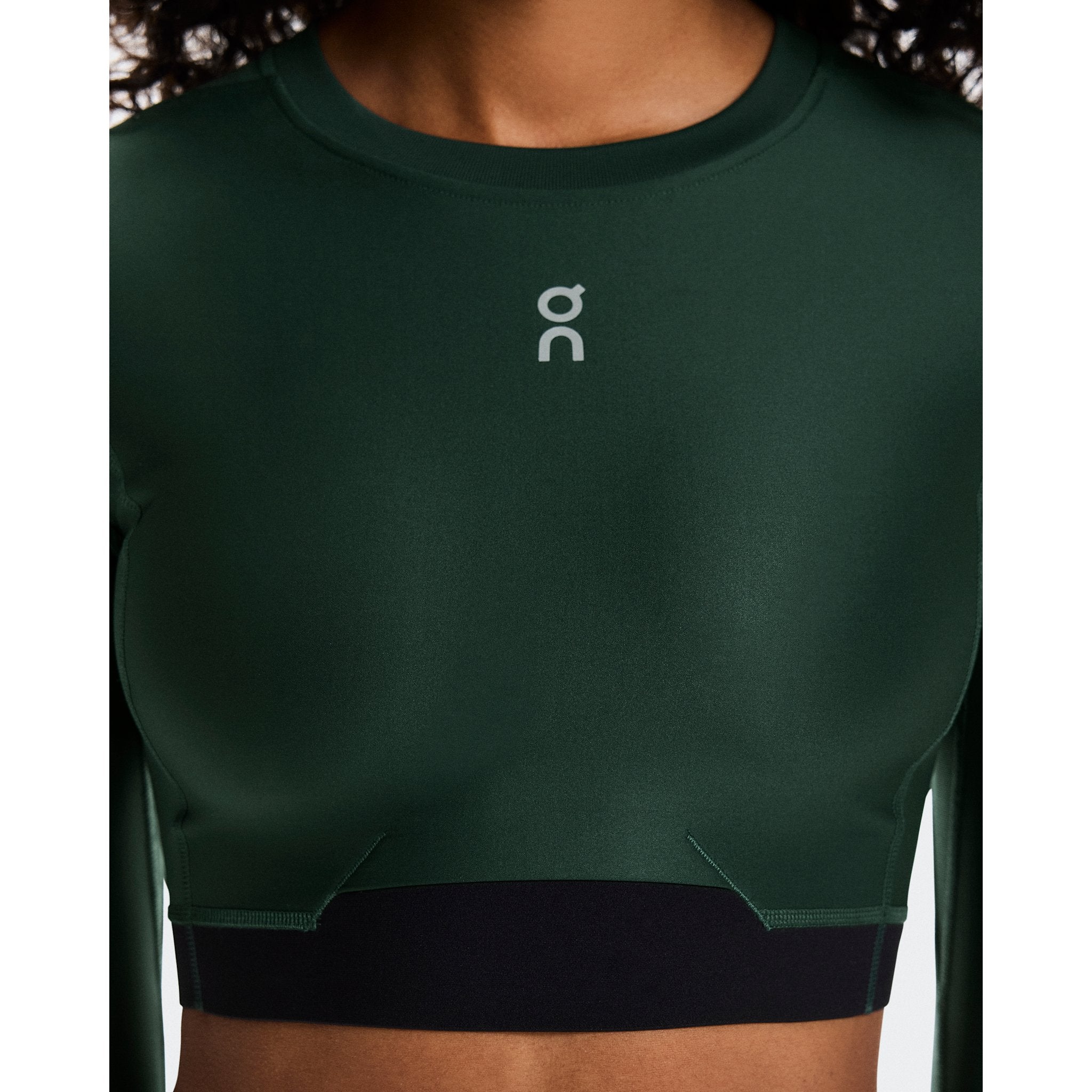 On Train Long Sleeve Crop Obsidian