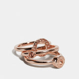 Coach Open Circle Halo Ring Set Rose Gold