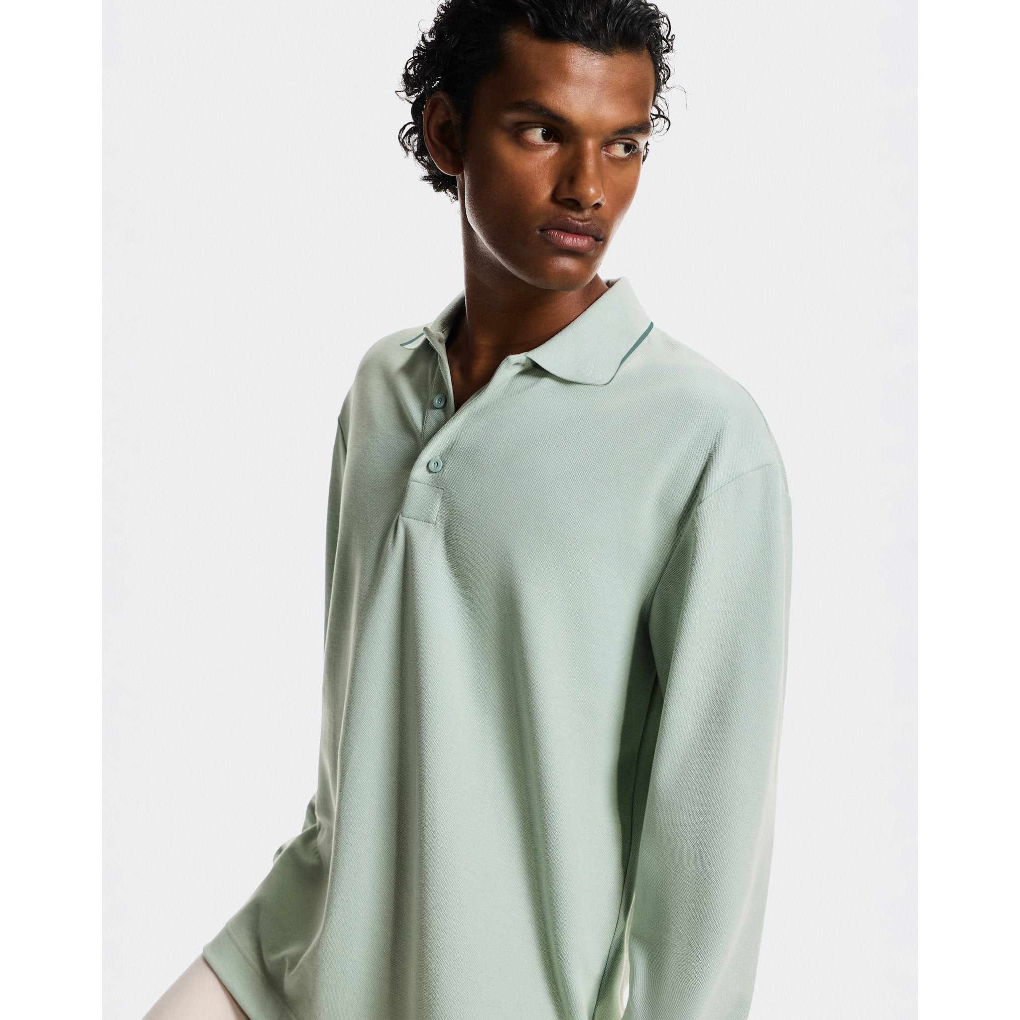 On Courtside Long-T Polo Mineral | Tide