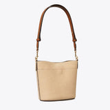 Tory Burch Felix Pebble Nubuck Bucket Bag Earthy Cane