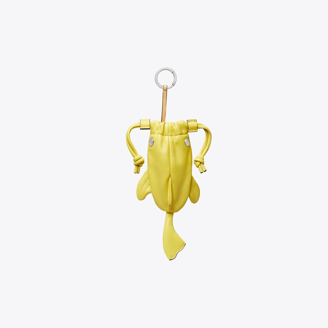 Tory Burch Fish Pouch Bag Charm Yellow
