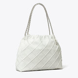 Tory Burch Fleming Soft Distressed Hobo Bag Blanc