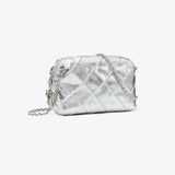 Tory Burch Fleming Soft Metallic Crossbody Bag Silver