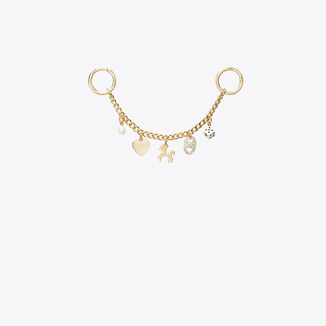 Tory Burch Horse Charm Bag Chain GOLD / MULTI
