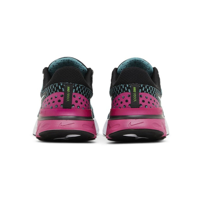 Nike Wmns React Infinity Run Flyknit 3 'Black Pink Prime Dynamic Turquoise'