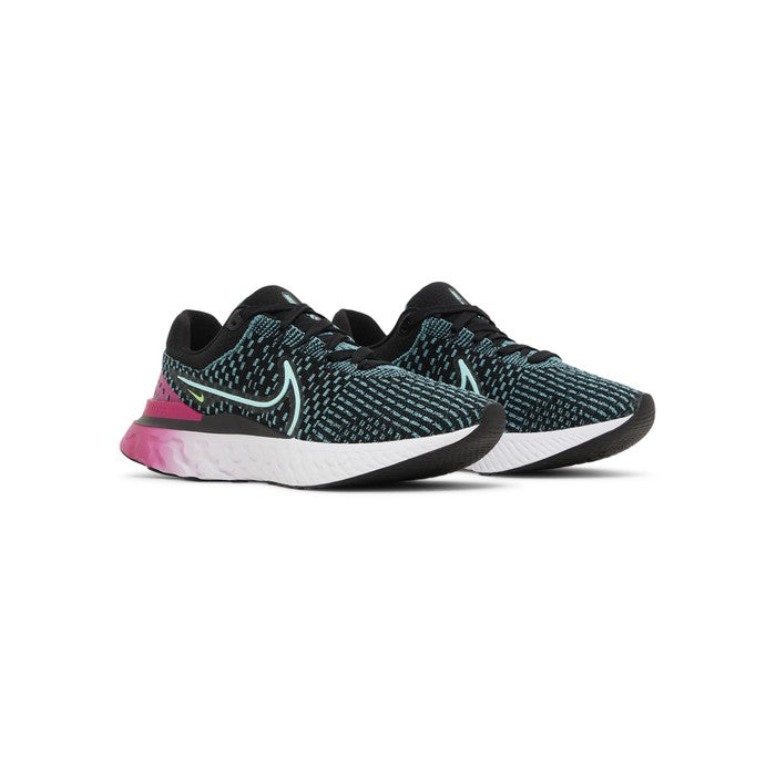 Nike Wmns React Infinity Run Flyknit 3 'Black Pink Prime Dynamic Turquoise'