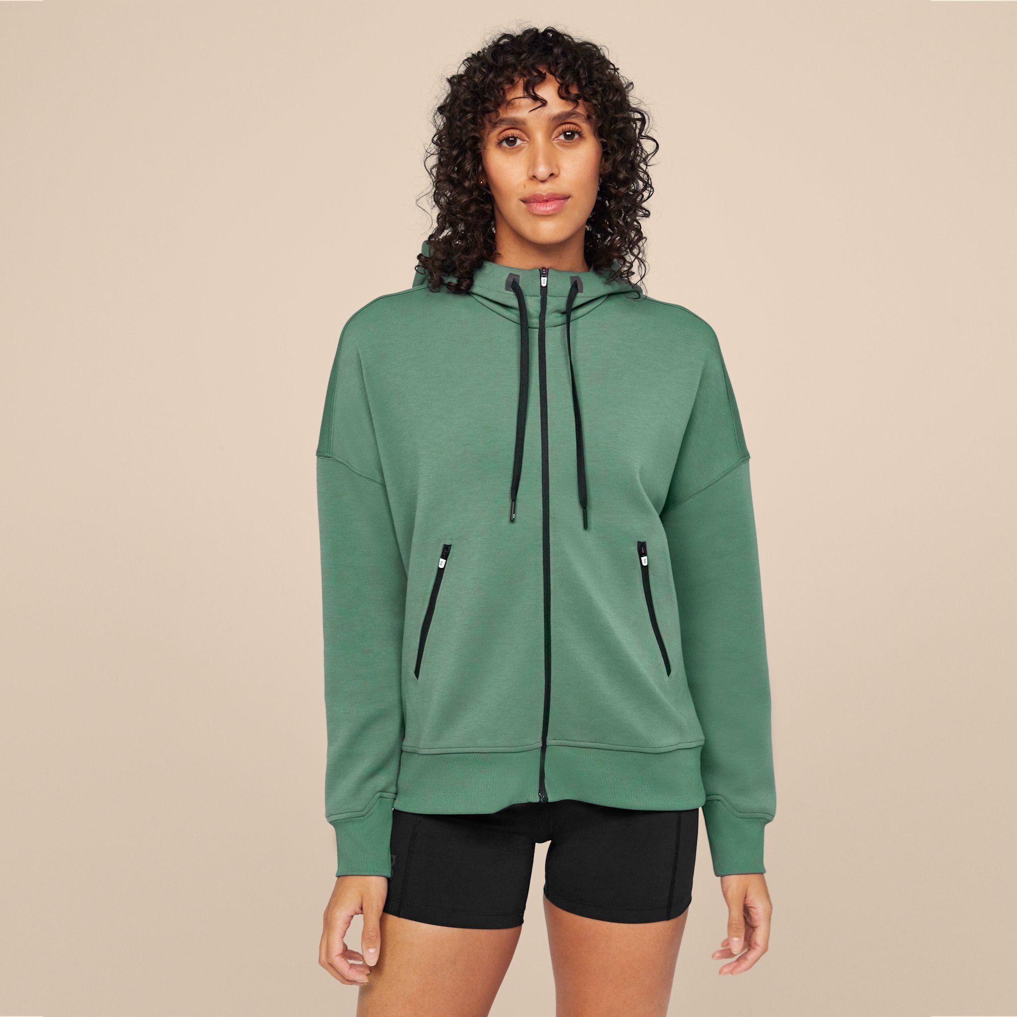On Zipped Hoodie Black