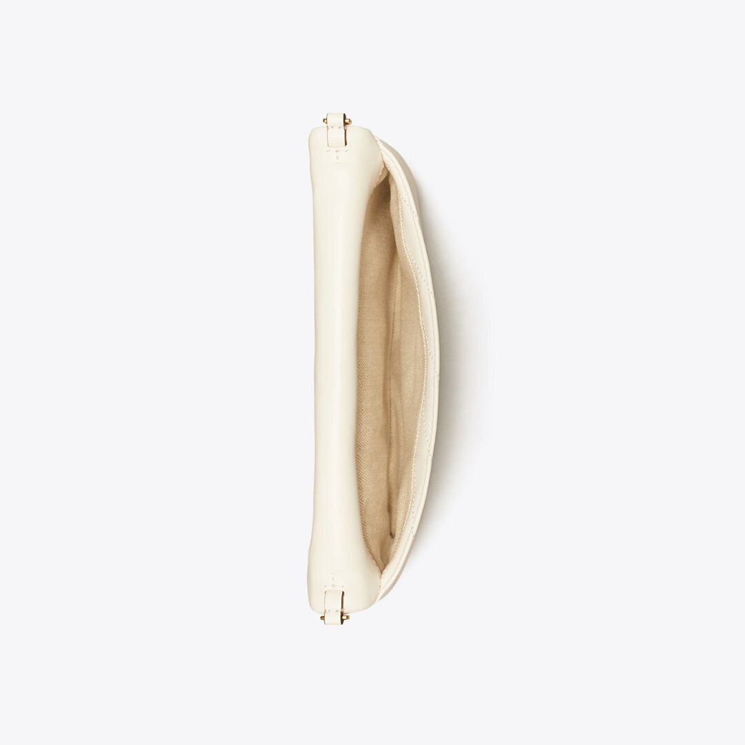 Tory Burch Kira Chevron Clutch New Ivory