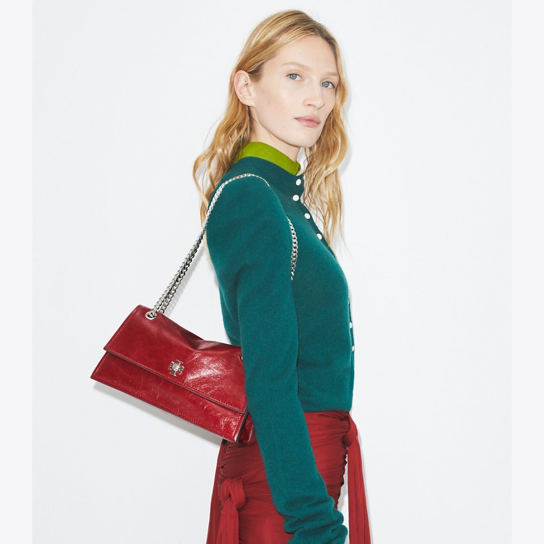 Tory Burch Kira Turnlock Shoulder Bag Red