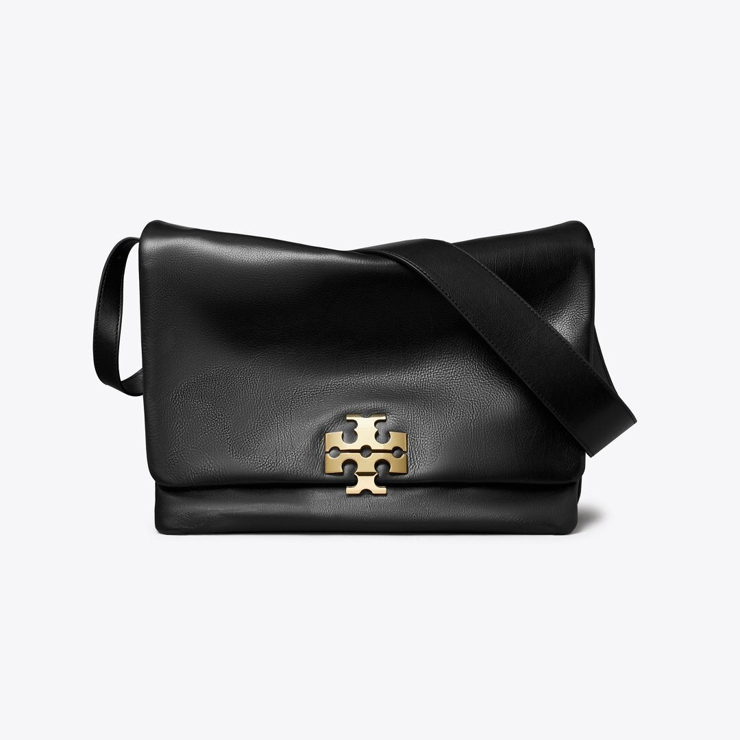 Tory Burch Large Charlie Runway Shoulder Bag BLACK/GOLD