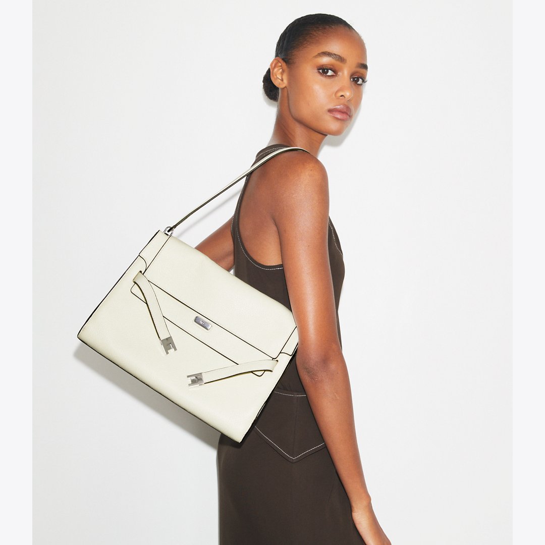 Tory Burch Large Lee Radziwill Shoulder Bag Ivory