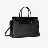 Tory Burch Large Mercer Distressed Satchel Black