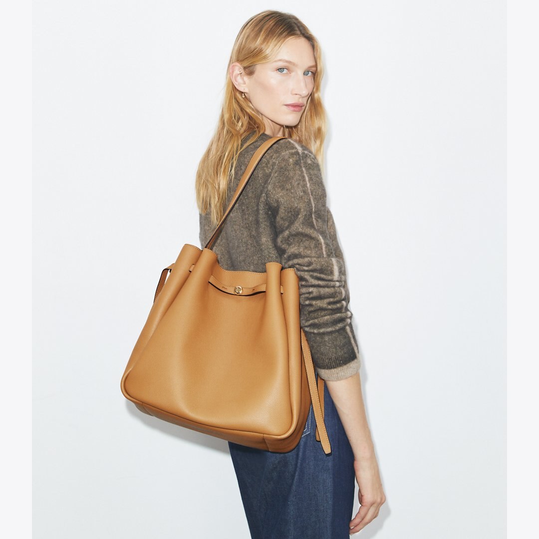 Tory Burch Large Romy Bucket Bag Tiramisu