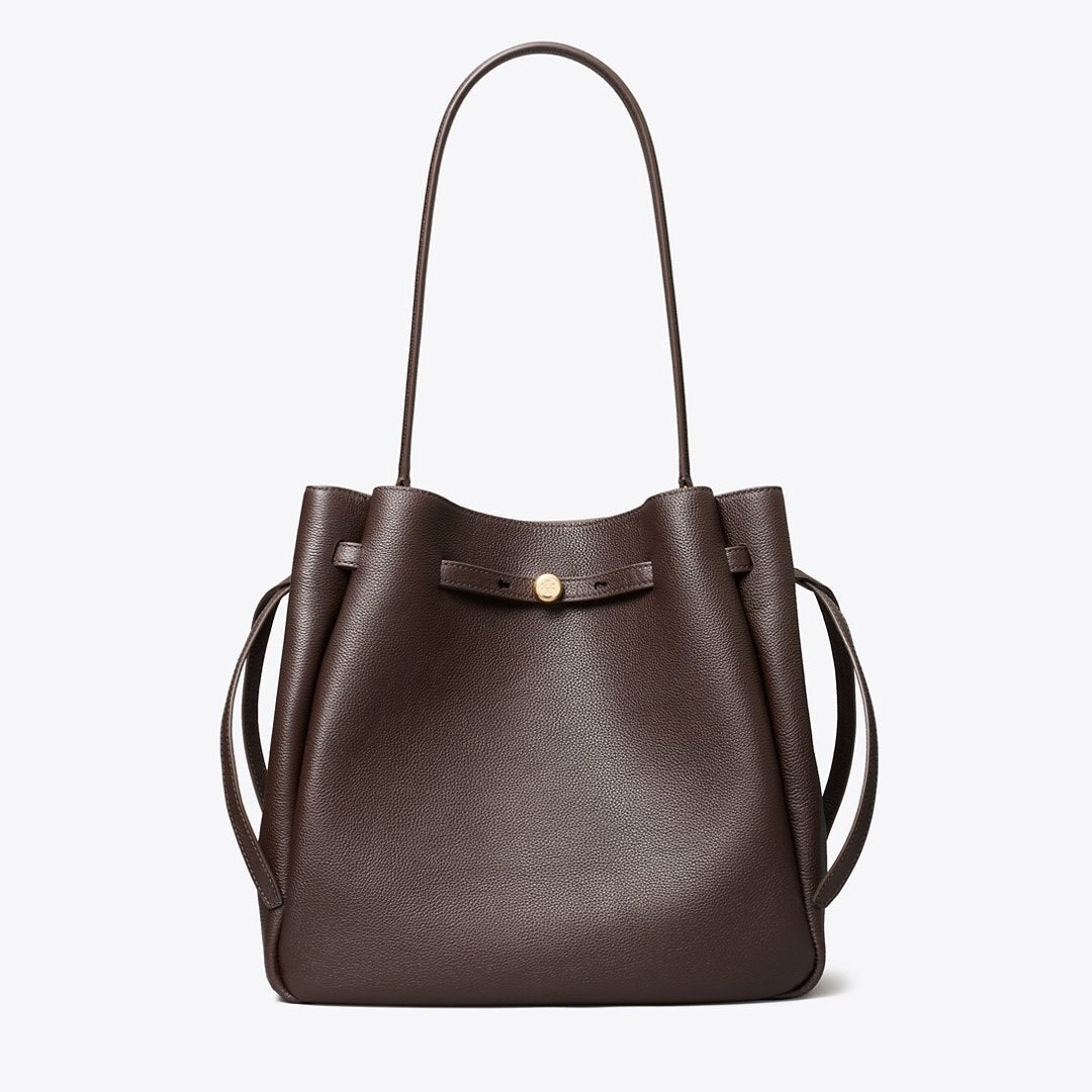 Tory Burch Large Romy Bucket Bag Deep Brown