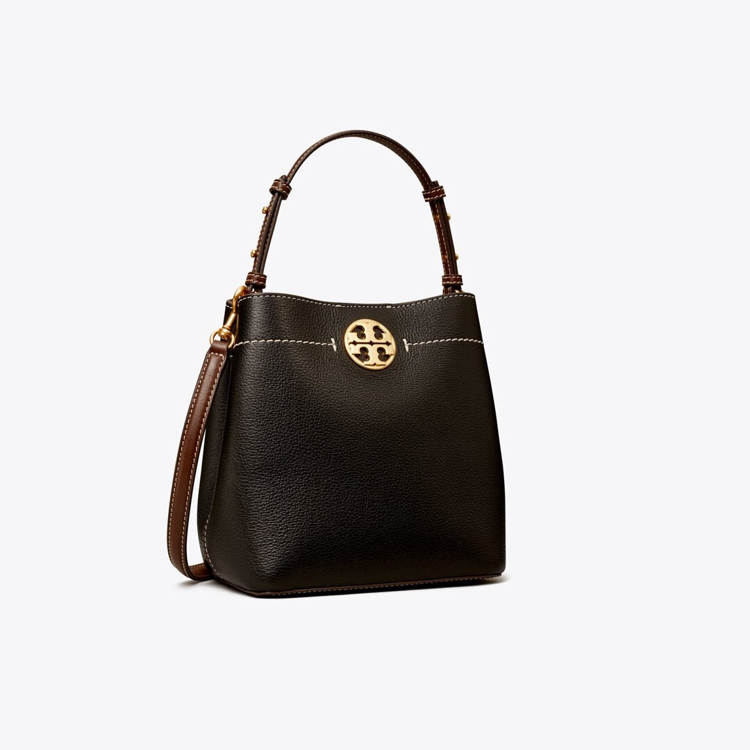 Tory Burch Leather Bucket Bag Black