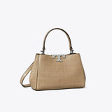 Tory Burch Mini Eleanor Soft Croc-Embossed Satchel Ginger Leaf