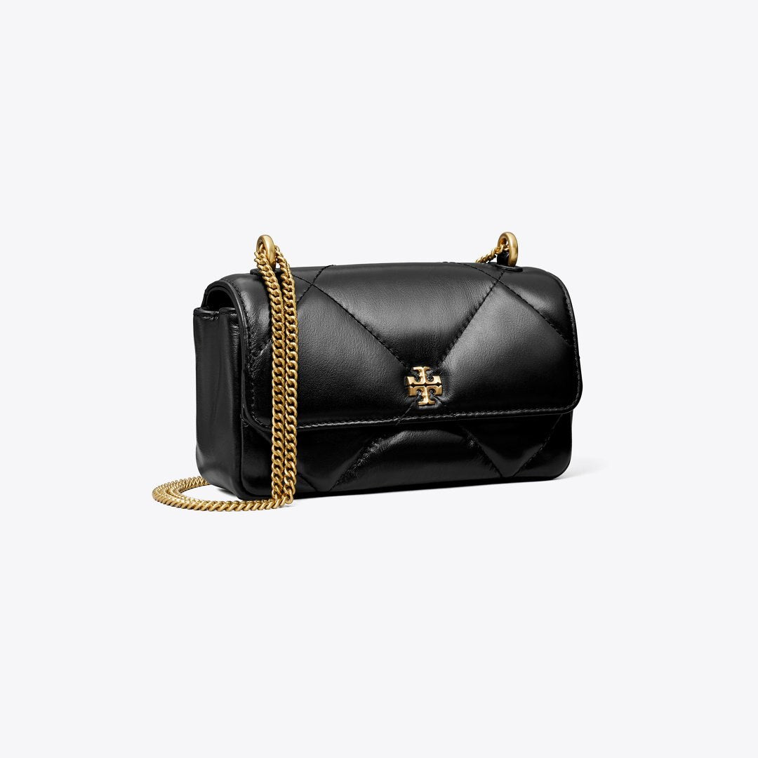 Tory Burch Mini Kira Diamond Quilt Flap Bag Black