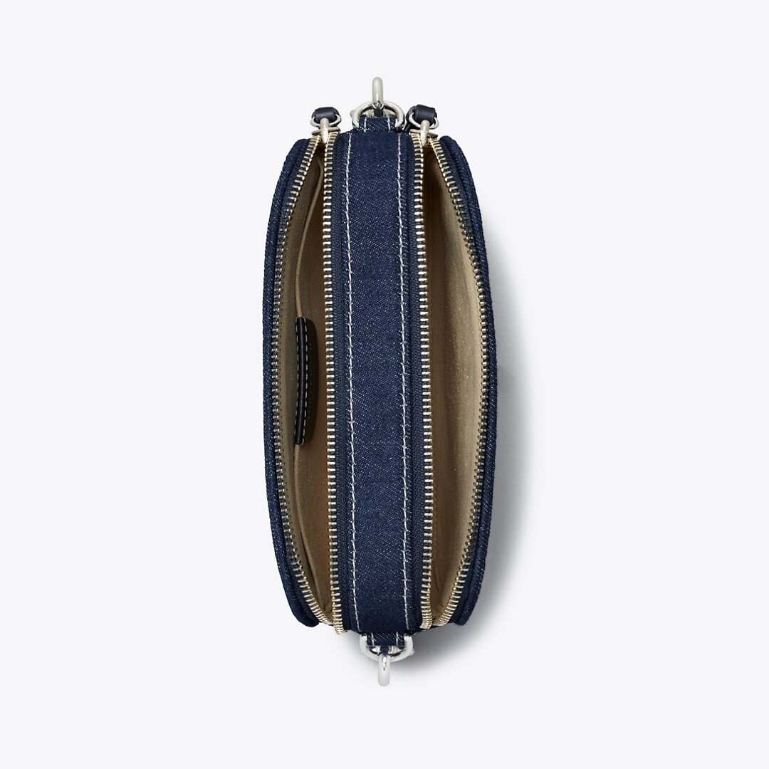 Tory Burch Mini Miller Denim Crossbody Bag Royal Navy