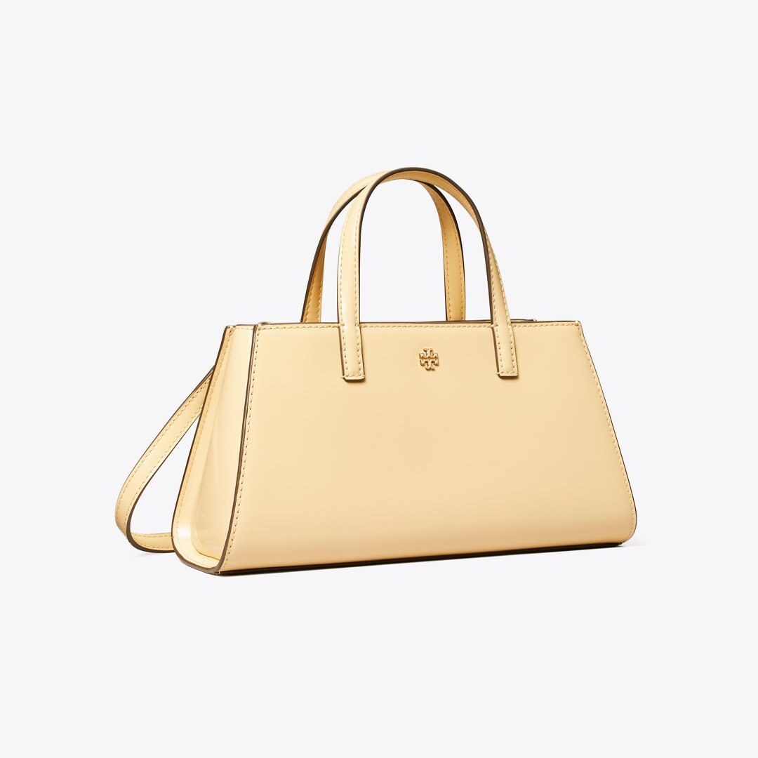 Tory Burch Mini Patent Leather Tote Buff
