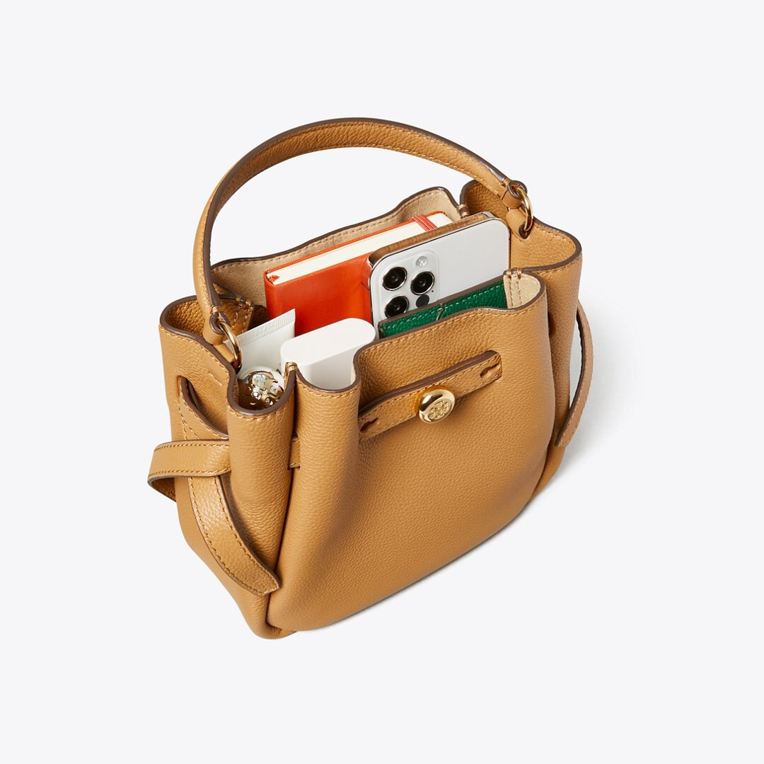 Tory Burch Mini Romy Bucket Bag Tiramisu