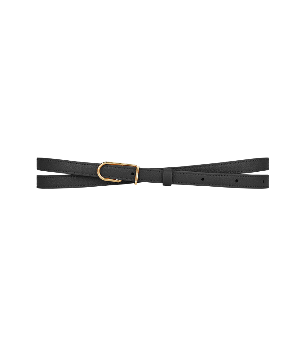 Polene Thin Umi Belt - Textured Black